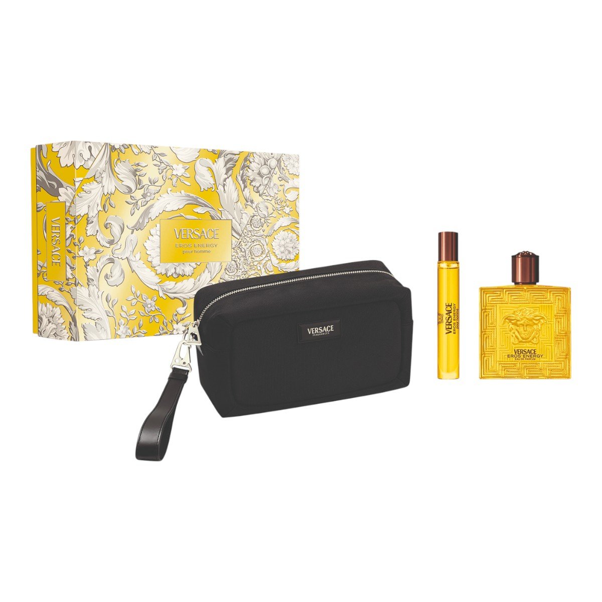 Versace Eros Energy Zestaw: woda perfumowana + woda perfumowana travel size + kosmetyczka