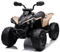 Pojazdy elektryczne dla dzieci - Quad Na Akumulator Can-Am Licencja 4x45W 12V Ekoskóra Koła Eva Kremowy - miniaturka - grafika 1