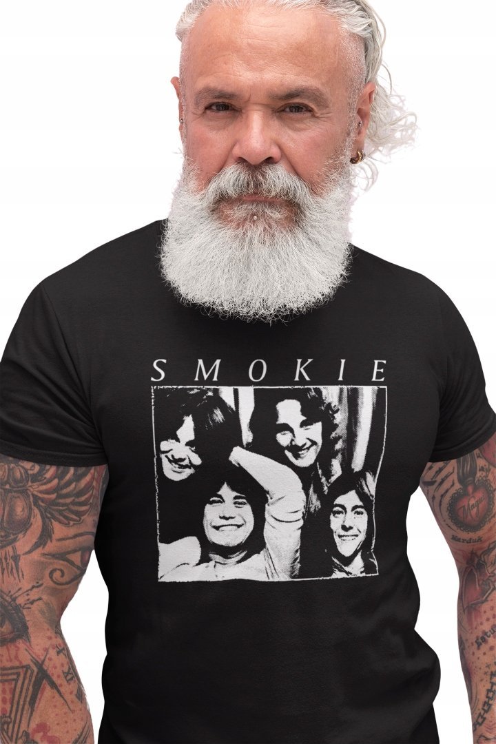 SMOKIE CHRIS NORMAN KOSZULKA MĘSKA CZARNA T-SHIRT glam rock prezent M