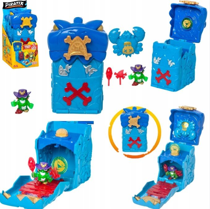 PIRATIX SECRET CAVE SKULL JASKINIA + FIGURKA CAPITAN HUNTER ZESTAW 3+ HIT