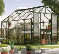 Szklarnie ogrodowe - VITAVIA szklarnia ogrodowa URANUS 8300 zielona (8.3 m², 2.57 m x 3.21 m), szkło hartowane + baza - miniaturka - grafika 1