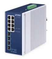 Pozostałe akcesoria sieciowe - PLANET IP30 Industrial 8-Port Nie zarządzany Gigabit Ethernet (10/100/1000) Aluminium, Niebieski - miniaturka - grafika 1