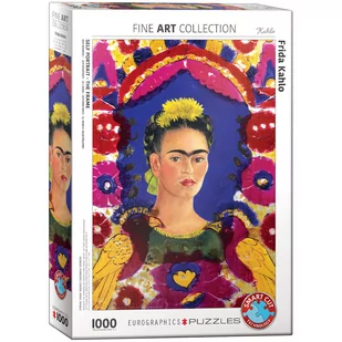 Eurographics Puzzle 1000 elementów. Portret Fridy Kahlo z ptakami, Frida Kahlo - Puzzle - miniaturka - grafika 2