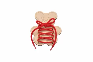 Eko miś do nauki sznurowania do tablicy manipulacyjnej. - Zabawki interaktywne dla dzieci - miniaturka - grafika 1