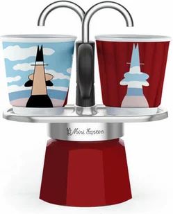 Bialetti zestaw do espresso Mini 3-częściowy Express Magritte na 2 filiżanki, espresso, dzbanek do espresso, ekspres do kawy, kolorowy, 90 ml, 1406 - Dzbanki i imbryki - miniaturka - grafika 1
