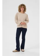 Swetry damskie - Cream Sweter "Dela" w kolorze beżowym - miniaturka - grafika 1
