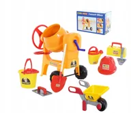 Zabawki zdalnie sterowane - BETONIARKA GIGANT +ZESTAW MURARZA KASK +TACZKA XXL - miniaturka - grafika 1