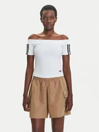 Bluzki damskie - adidas Bluzka adicolor Bandeau JV9741 Biały Slim Fit - miniaturka - grafika 1
