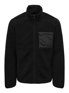 ONLY & SONS Onsdallas Sherpa kurtka męska OTW Vd polarowa, czarny, XXL - Kurtki męskie - miniaturka - grafika 1