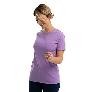 Damska koszulka bez prasowania, odporna na zagniecenia, odpycha plamy, bez smug potu, antyzapachowa, oddychająca, damska koszulka z krótkim rękawem, Jasnofioletowy, L - Koszulki i topy damskie - miniaturka - grafika 1