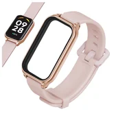 Akcesoria do smartwatchy - Pasek do Xiaomi Smart Mi Band 9 Active smartwatch opaska bransoleta ramka (Różowa) - miniaturka - grafika 1