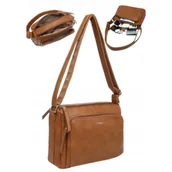 Torebki damskie - Torebka Torba Damska Listonoszka LUIGISANTO Pasek V6605 Camel - miniaturka - grafika 1