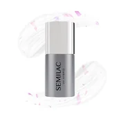 Lakiery hybrydowe - Semilac - Top do lakierów hybrydowych T22 Flower Flakes 7ml - miniaturka - grafika 1