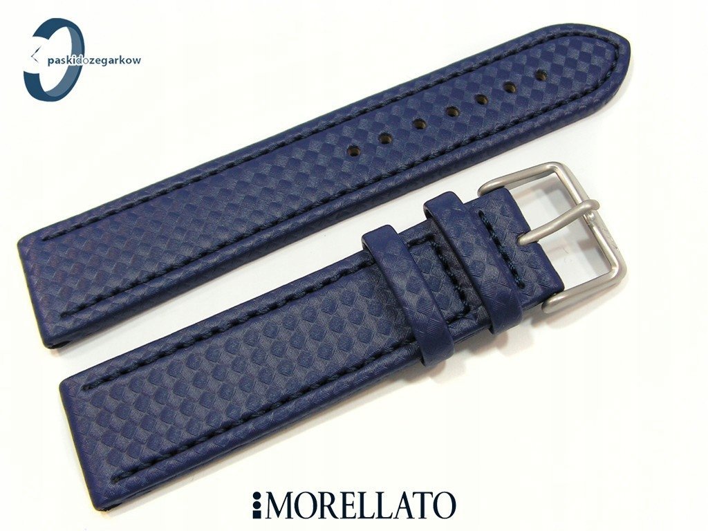 Pasek MORELLATO CAPOETRA skórzano-materiałowy niebieski granatowy 22 mm