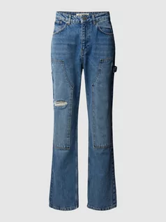 Spodnie męskie - Jeansy o kroju regular fit z przetarciami model ‘HALDOR’ - grafika 1