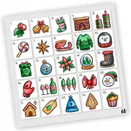 Kalendarze - Naklejki Świąteczne Kalendarz Adwentowy 60 10X10 - miniaturka - grafika 1