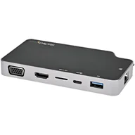 Stacje dokujące i replikatory portów - StarTech CDP2HVGUASPD stacja dokująca Przewodowa USB 3.2 Gen 2 (3.1 Gen 2) Type-C Czarny, Szary - miniaturka - grafika 1