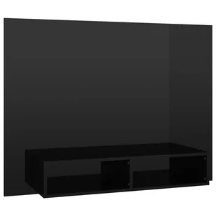 vidaXL Wisząca szafka pod TV, czarna, wysoki połysk, 120x23,5x90 cm - Szafki RTV - miniaturka - grafika 1