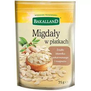 BAKALLAND Migdały W Płatkach 75g - Batony proteinowe - miniaturka - grafika 1