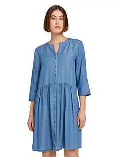Sukienki - TOM TAILOR Denim Damski sukienka jeansowa 1030680, 10119 - Used Mid Stone Blue Denim, S - grafika 1