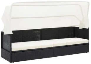 Czarna sofa ogrodowa z zadaszeniem W0-C45 - Leżaki ogrodowe - miniaturka - grafika 1