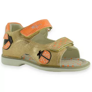 Buty dla dziewczynek - Letnie sandałki dla dziewczynki Wojtyłko 23733 Pomarańczowe - grafika 1