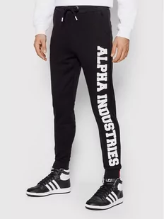 Alpha Industries Spodnie dresowe Big Letters 126343 Czarny Regular Fit - Spodnie sportowe męskie - miniaturka - grafika 1