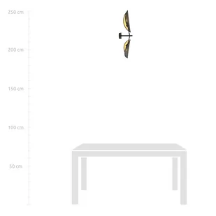 Kinkiet Vene, czarny/złoty, 2-punktowy - Lampy ścienne - miniaturka - grafika 3