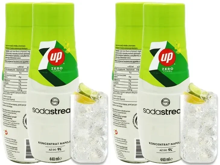 2x Syrop Koncentrat 7up Free Do Saturatora Sodastream 9l Napoju Z 440ml