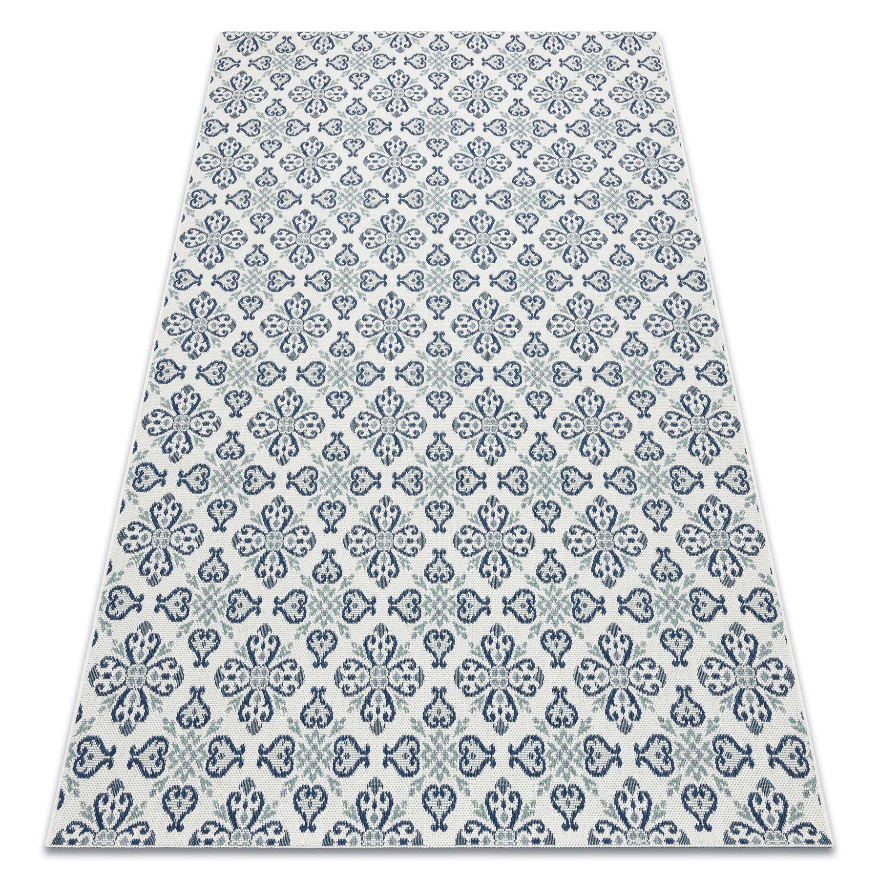 Dywan SZNURKOWY SIZAL COLOR 19246/969 Kwiaty Biały biały 80x150 cm