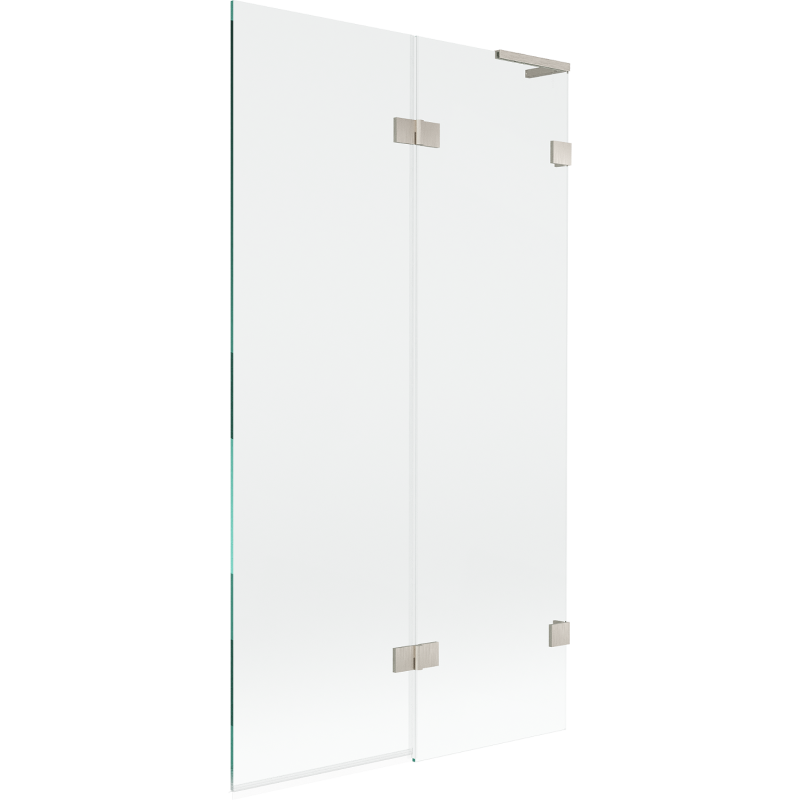 Mexen Lunar L parawan nawannowy 2-skrzydłowy prawy 100 x 150 cm, transparent, nikiel szczotkowany - 897L-100-100-97-00-P