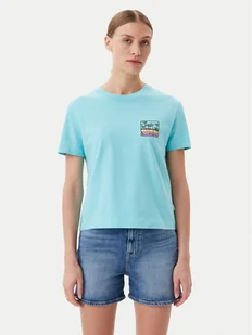Quiksilver T-Shirt EQWZT03181 Turkusowy Relaxed Fit - Koszulki i topy damskie - miniaturka - grafika 1