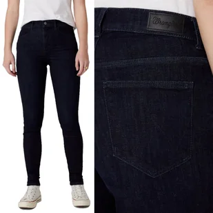 Wrangler High Rise Skinny Blue Black Rurki W26 L32 - Spodnie damskie - miniaturka - grafika 1