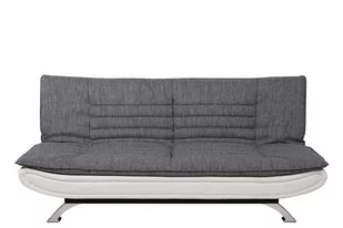 AC Design Furniture 56982 sofa z funkcją spania Jasper powierzchnia do leżenia, około 196 x 123 cm, rama siedziska i oparcia materiału jasny szary, Lederlook Biały, nogi Metal chromowany 56982 - Sofy i kanapy - miniaturka - grafika 1
