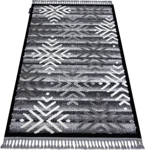 Dywan MAROC P658 Płatki śniegu czarny / Frędzle berberyjski marokański shaggy szary 180x270 cm - Dywany Dywan MAROC P658 Płatki śniegu czarny / Frędzle berberyjski marokański shaggy szary 180x270 cm - Dywany - miniaturka - grafika 1