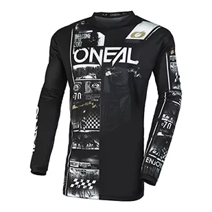 Oneal Element Attack młodzieżowa koszulka motocrossowa, czarno-biały, 4-5 Lat - Koszulki rowerowe - miniaturka - grafika 1