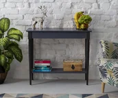 Konsole i sekretarzyki - Stolik Typu Konsola MAMO 85x35cm Grafitowa Czarne Nogi - miniaturka - grafika 1