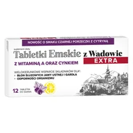 Suplementy naturalne - Tabletki Emskie z Wadowic Extra z witaminą A oraz cynkiem, od 6 lat, smak czarna porzeczka z cytryną, 12 tabletek do ssania - miniaturka - grafika 1