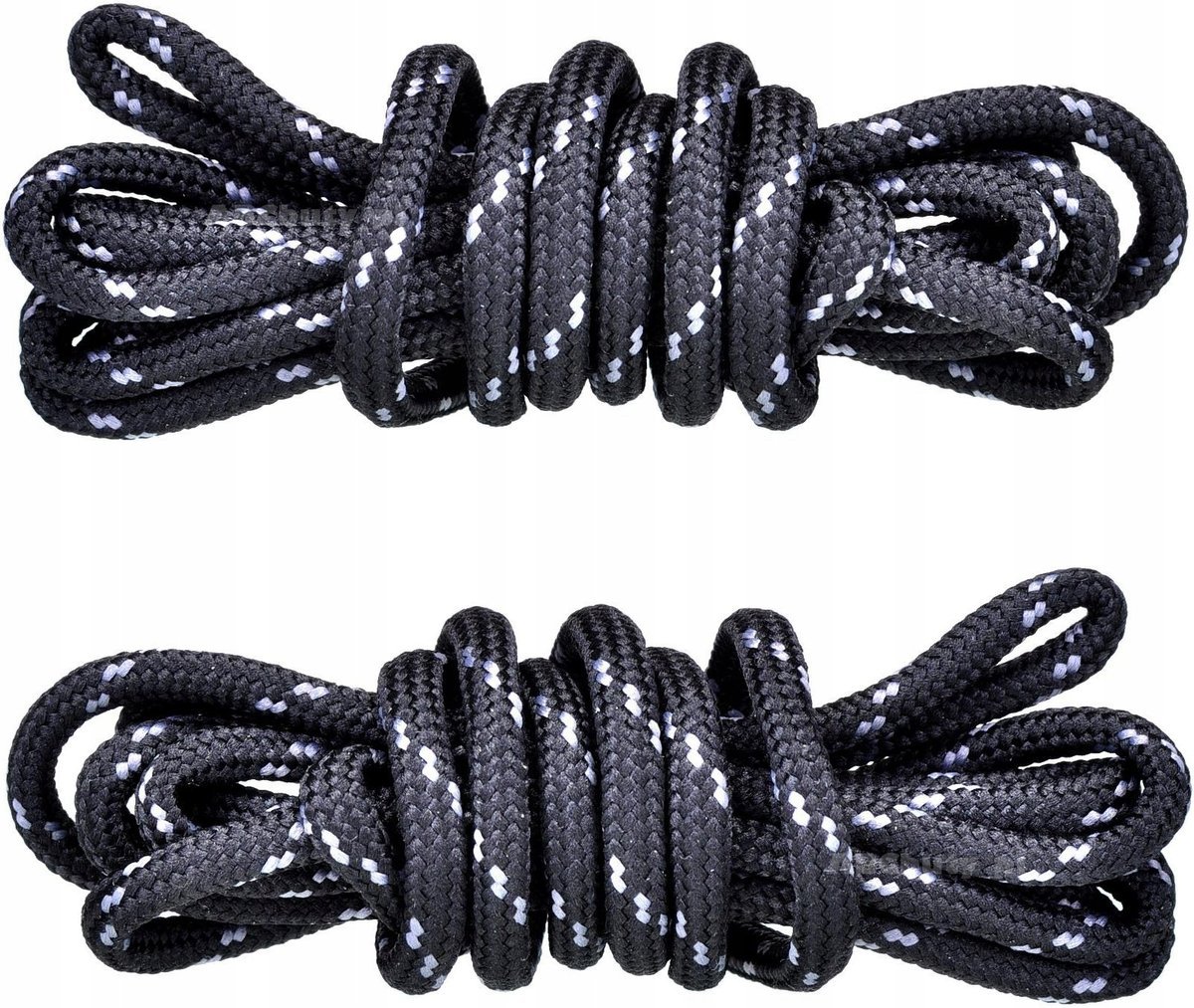 CZARNO-SZARE Sznurówki TREKKINGOWE 100 cm Okrągłe 5 mm SZNUROWADŁA HQ G9-65