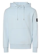 Bluzy męskie - Calvin Klein Jeans Męska bluza z kapturem Mężczyźni Bawełna niebieski jednolity, L - miniaturka - grafika 1