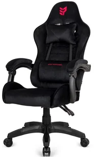 Fotel obrotowy gamingowy HERO ENZO BLACK ALCANTARA krzesło do biurka - Fotele gamingowe - miniaturka - grafika 1