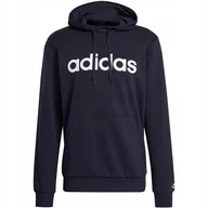 Bluzy męskie - Bluza męska adidas Essentials French Terry Linear Logo Hoodie granatowa GK9 - miniaturka - grafika 1