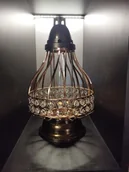 Lampiony i znicze - ZNICZ ZNICZE LAMPION NA GRÓB KARAFA VIP ZŁOTO 70+ŚWIECA LED CZARNA - miniaturka - grafika 1