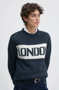 Pepe Jeans sweter z domieszką wełny HILDA damski kolor granatowy  PL702227 - Swetry damskie - miniaturka - grafika 1