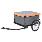 Przyczepki rowerowe - vidaXL Transportowa przyczepa rowerowa szaro-pomarańczowa 65 kg 92591 - miniaturka - grafika 1