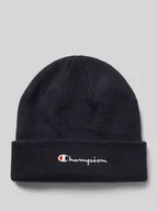 Czapki męskie - Czapka beanie z wyhaftowanym logo - miniaturka - grafika 1