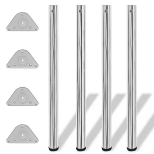vidaXL vidaXL 4 nogi do stołu z regulacją wysokości 870 mm Chrom - Meble modułowe i akcesoria - miniaturka - grafika 1