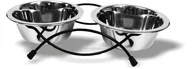 Miski dla psów - Miska Metalowa na stojaku dla psa i kota 2x0,7L - miniaturka - grafika 1