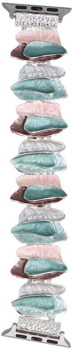 GlacierX bransoleta do smartwatcha Gleam Cascade Stretch Bracelet Peony Blush do Apple Watch 38/40/41mm Różowo-Zielona