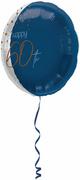 Urodziny dla dorosłych - Balon foliowy granatowy Happy 60th - 45 cm - 1 szt. - miniaturka - grafika 1